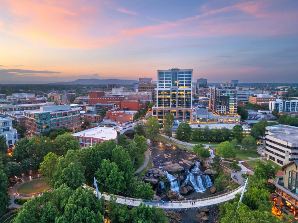 Greenville, South Carolina at Falls Park on Reedy Creek