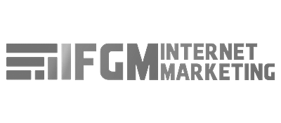 IFGM Internet Marketing logo in grayscale, featuring bold, modern typography and geometric design elements.